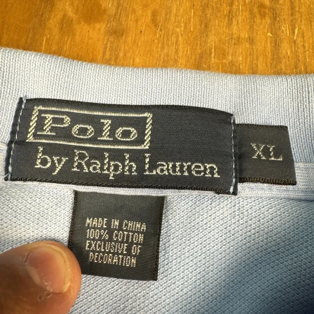 Polo Ralph Lauren Men's Short Sleeve Pique Polo Shirt Mens XL Light Blue Casual - Picture 4 of 11